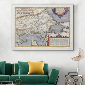 1603 Abraham Ortelius Karte des antiken Thrakien Mittelmeer Kartographie Geschichte Dekor Fine Art Print