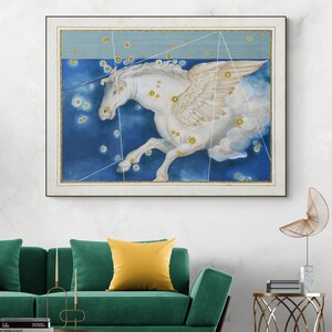 17th Century Pegasus Sternzeichen Illustration Sternzeichen Konstellation Astrologie Dekor Fine Art Print