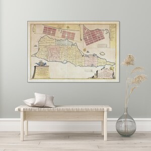 Mapa de 1754 de Santa Cruz, Ilhas Virgens, Geografia do Caribe, Cartografia das Ilhas Virgens, História, Decoração, Impressão de Belas Artes
