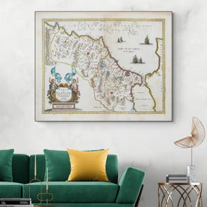 Carte du Royaume du Maroc, 1645, Dynastie des Saadiens, Cartographie marocaine, décor historique, impression d'art