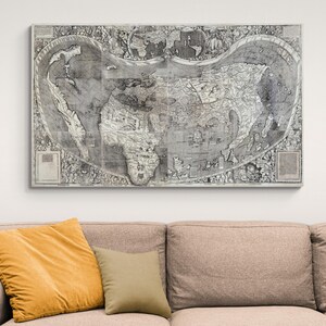 1507 Martin Waldseemüller Weltkarte Universalis Cosmographia Amerika Kartographie Geschichte Dekor Fine Art Print