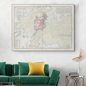 Carte de 1764 de Boston, Massachusetts, guerre française et indienne, cartographie américaine, décor historique, impression d'art