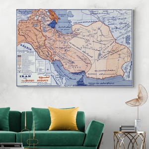 Historical Map of Iran – Safavi Dynasty in the 16th & 17th Centuries Showing Persia’s Provinces, Cities, Trade Routes and Neighboring Realms