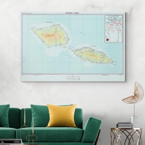 1966 Map of Samoa – Mid-20th Century Pacific Island Map Showing Villages, Roads, Coastlines & Post-Colonial Geography of Western Polynesia