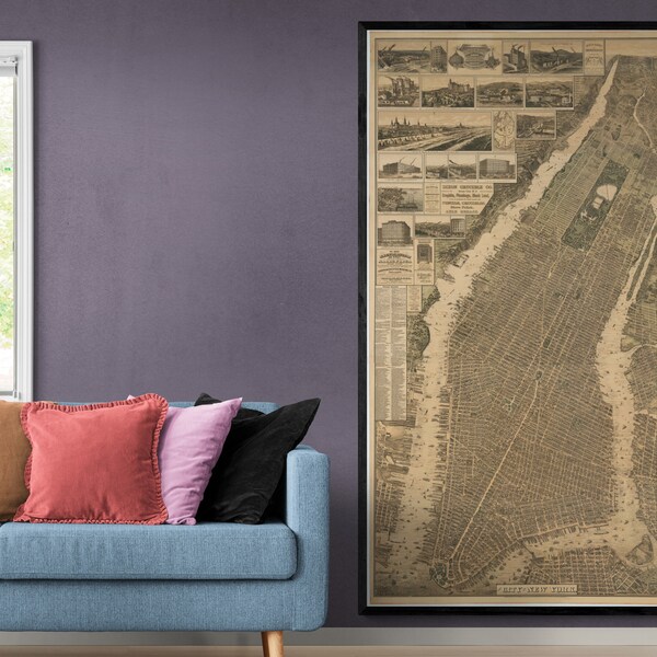 Taylor Map of New York Etsy