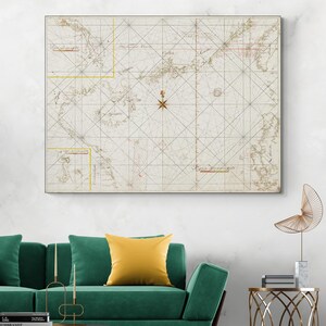 1759 Niederländische Ost Indien Kompanie Seekarte Karte des Golfs von Tonkin und des Südchinesischen Meeres Maritime Geschichte Kartographie Kunstdruck
