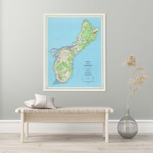 1965年グアムの地図 マリアナ諸島 地理 アメリカ史 地図 装飾 美術印刷
