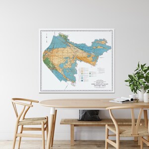Geologische Karte von Ober Santa Ana Valley Kalifornien San-Andreas-Verwerfung Tektonische Geographie Kartographie Dekor Fine Art Print
