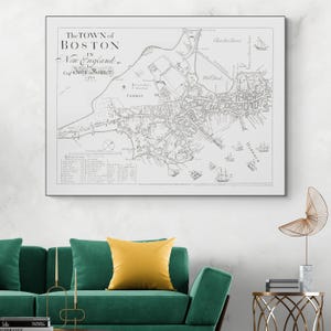 1722 John Bonner Map of Boston Massachusetts – Colonial-Era City Plan Showing Streets, Buildings, Harbor, Fortifications & Landmarks