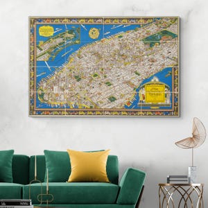 1926 Pictorial Map of Manhattan – Illustrated Bird’s-Eye View of Jazz Age New York City – Landmarks, Streets & Iconic Urban Landscape