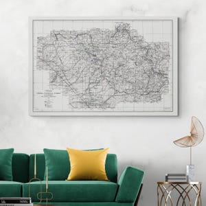 Mappa topografica del 1934 della Sierra National Forest California American Forestry Geografia Cartografia Storia Decorazione Stampa artistica