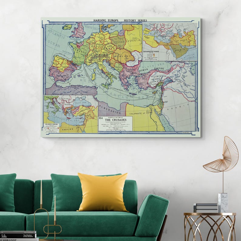 Map of Europe at the Time of the Crusades – Historic Cartography ...