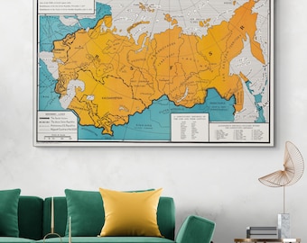 1936 Map of the Soviet Union – Interwar-Era Map – USSR Republics, Industrial Zones & Borders During Stalin’s Five-Year Plans and Expansion
