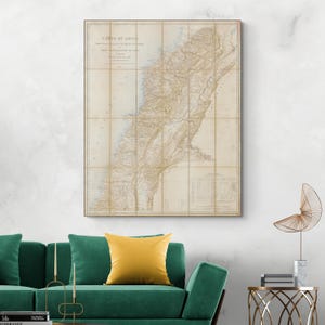 Mapa del Líbano de 1904, Geografía de Oriente Medio, Historia del Líbano, Cartografía, Decoración, Impresión de Bellas Artes