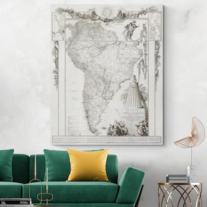 1775cruz Cano y Olmedilla Karte von Südamerika Spanisches Empire Weltgeschichte Kartographie Dekor Fine Art Print