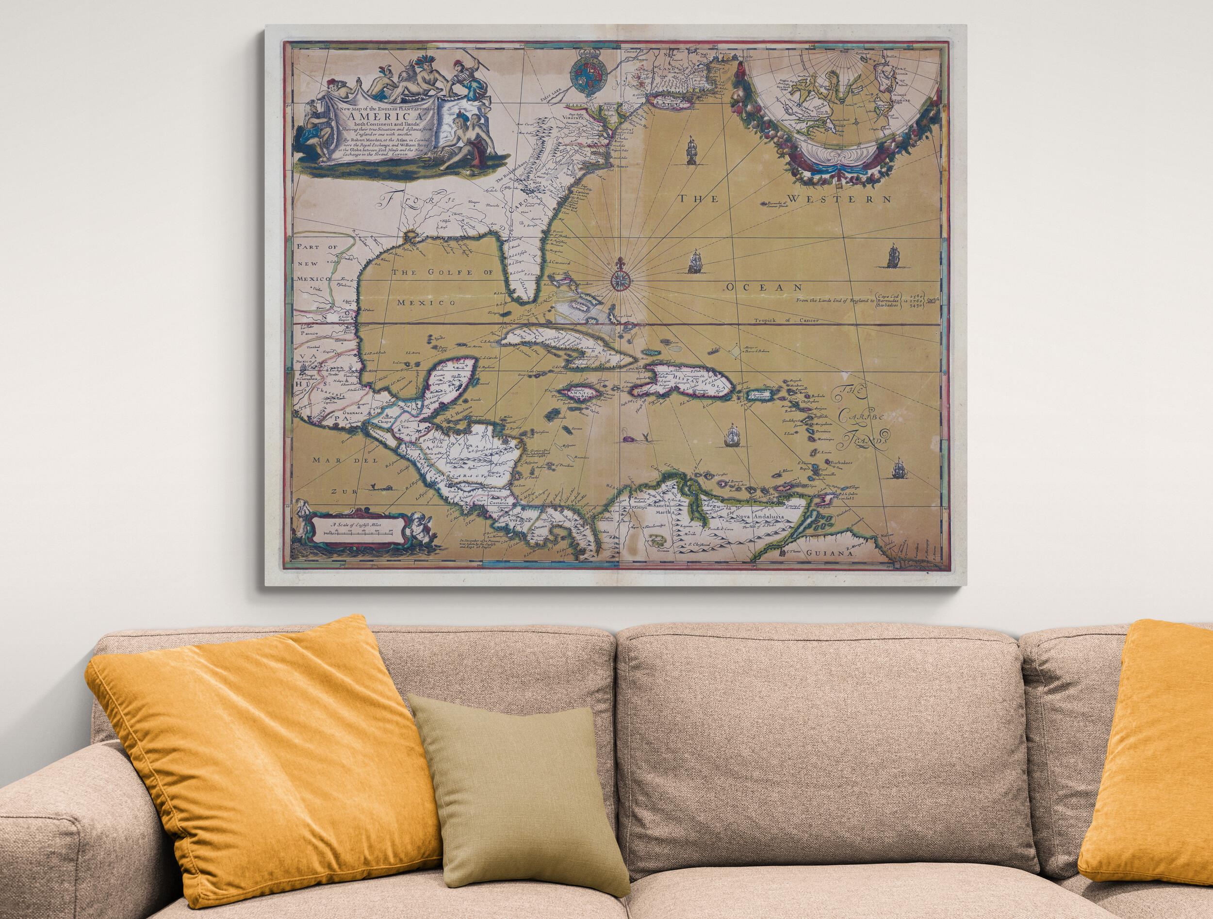 Colonial Rivers 1673 Map of British Colonies in America – Early Colonial American ...