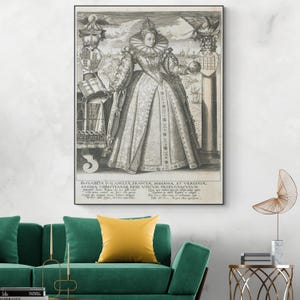 Portret koningin Elizabeth I – 16e-eeuwse Britse monarchie Art Print | Elizabethaans historisch decor Engeland | Fijne koninklijke kunstposter