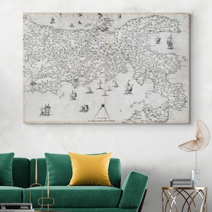 1557 Giordano Ziletti Map of the Kingdom of Naples – Renaissance Map Detailing Southern Italy Cities, Mountains & Coastal Geography