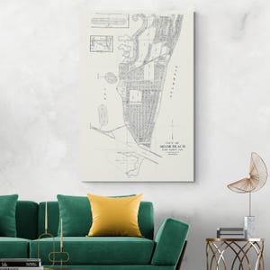 1924 vroegste kaart van Miami Beach Dade County, Zuid-Florida Amerikaanse geschiedenis cartografie decor Fine Art Print