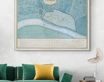 Carte du Londres anglo-saxon - Cartographie de l'histoire britannique médiévale illustrant les premières colonies de Londres, les fortifications et la géographie historique