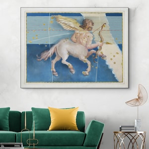 17th Century Schütze Sternzeichen Illustration Sternzeichen Konstellation Astrologie Dekor Fine Art Print