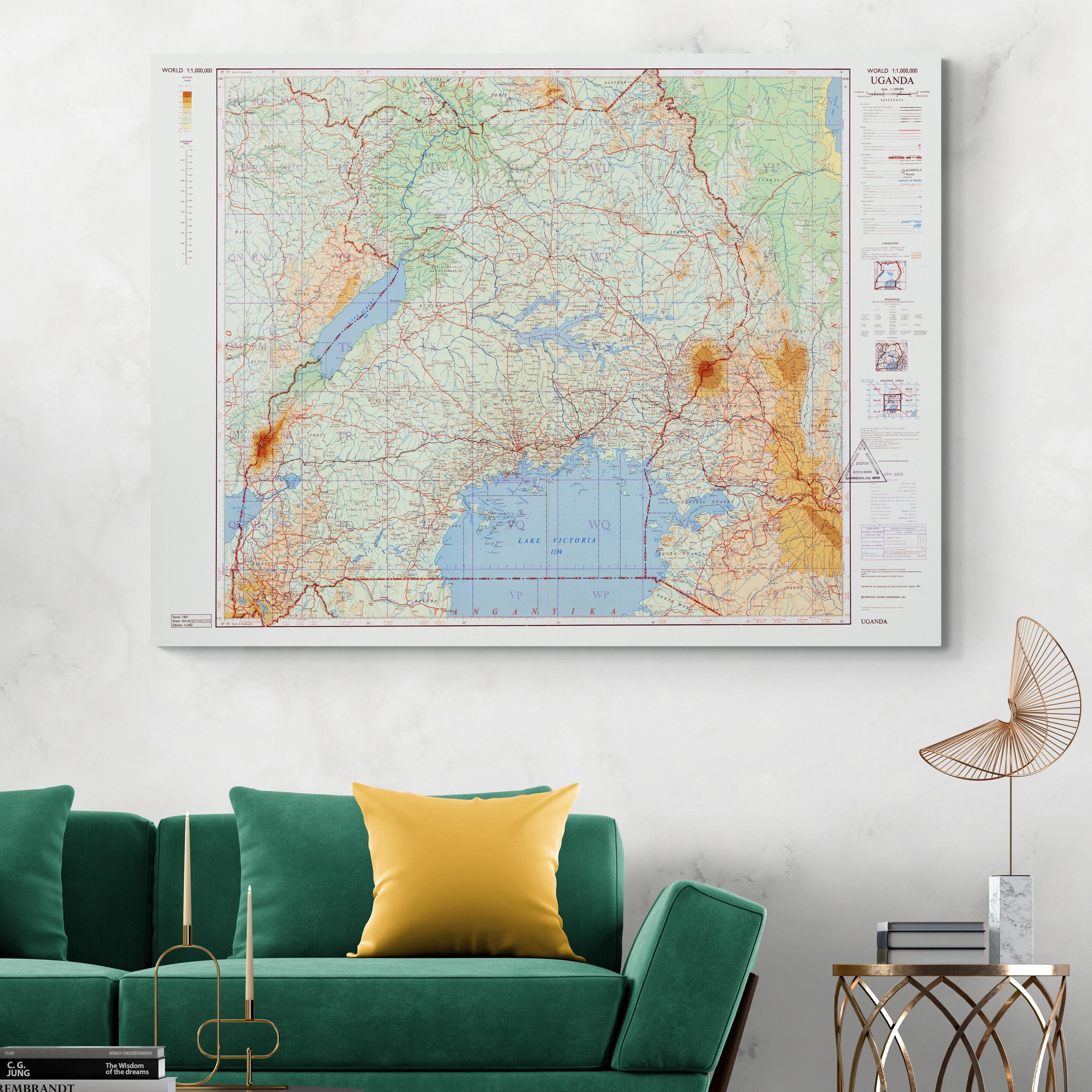 1963 Map of Uganda – Historic East African Cartography Depicting ...