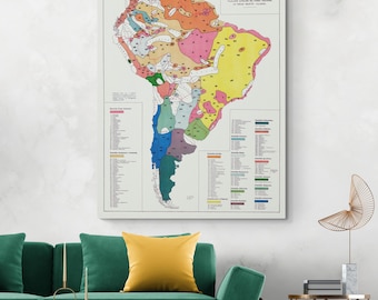 Indigenous Language Map of South America – Pre-Columbian Mesoamerican Linguistic Anthropology Cartography Showing Native Languages & Regions
