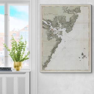 1779 Map of Piscataqua Harbor & Portsmouth New Hampshire – Des Barres Chart from Atlantic Neptune with Colonial Era Coastal Soundings