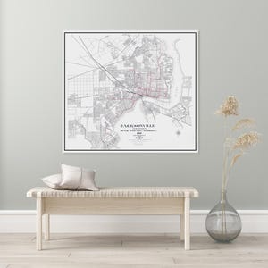 1913 kaart van Jacksonville Duval County, Florida, Amerikaanse geschiedenis cartografie decor Fine Art Print
