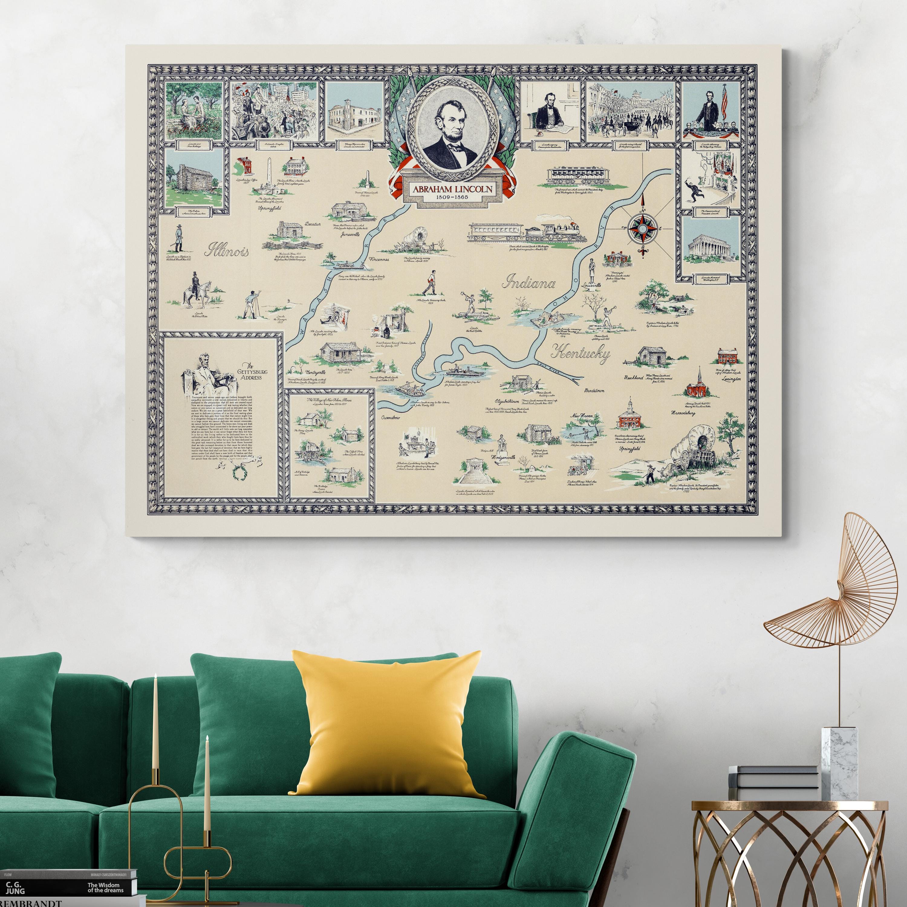 古いアメリカ南北戦争の地図 - Etsy 日本