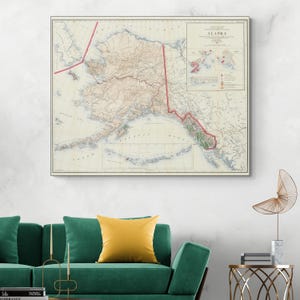 1909 Map of Alaska – Territorial-Era Cartography Showing Coastlines, Mountains, Settlements, Railroads, Rivers & Geographic Features