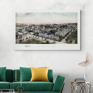 University of Chicago – 1908 Richard Rummell Campus View Art Print | Illinois Academia History Decor | Vintage College Wall Artwork