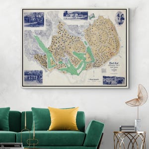 1923 Map of Bel Air California – Historic Real Estate Development Map Showing Roads, Plots & Hillside Terrain in Early Los Angeles