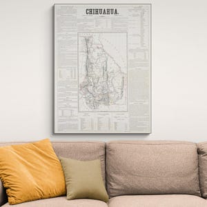 1858 Kaart van chihuahua Mexico Centraal-Amerikaanse geografie Mexicaanse geschiedenis cartografie decor Fine Art Print
