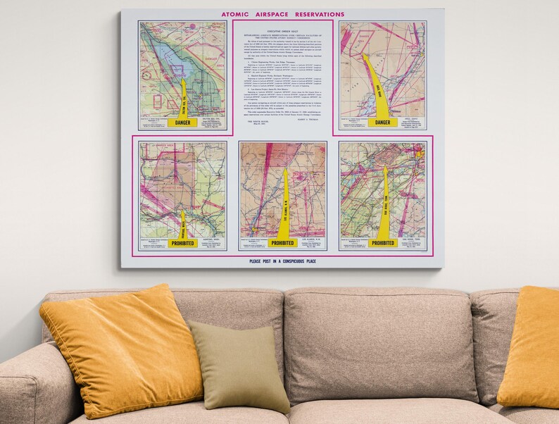 1950 Map of U.S. Atomic Reservations – Cold War Era Map Showing Hanford ...