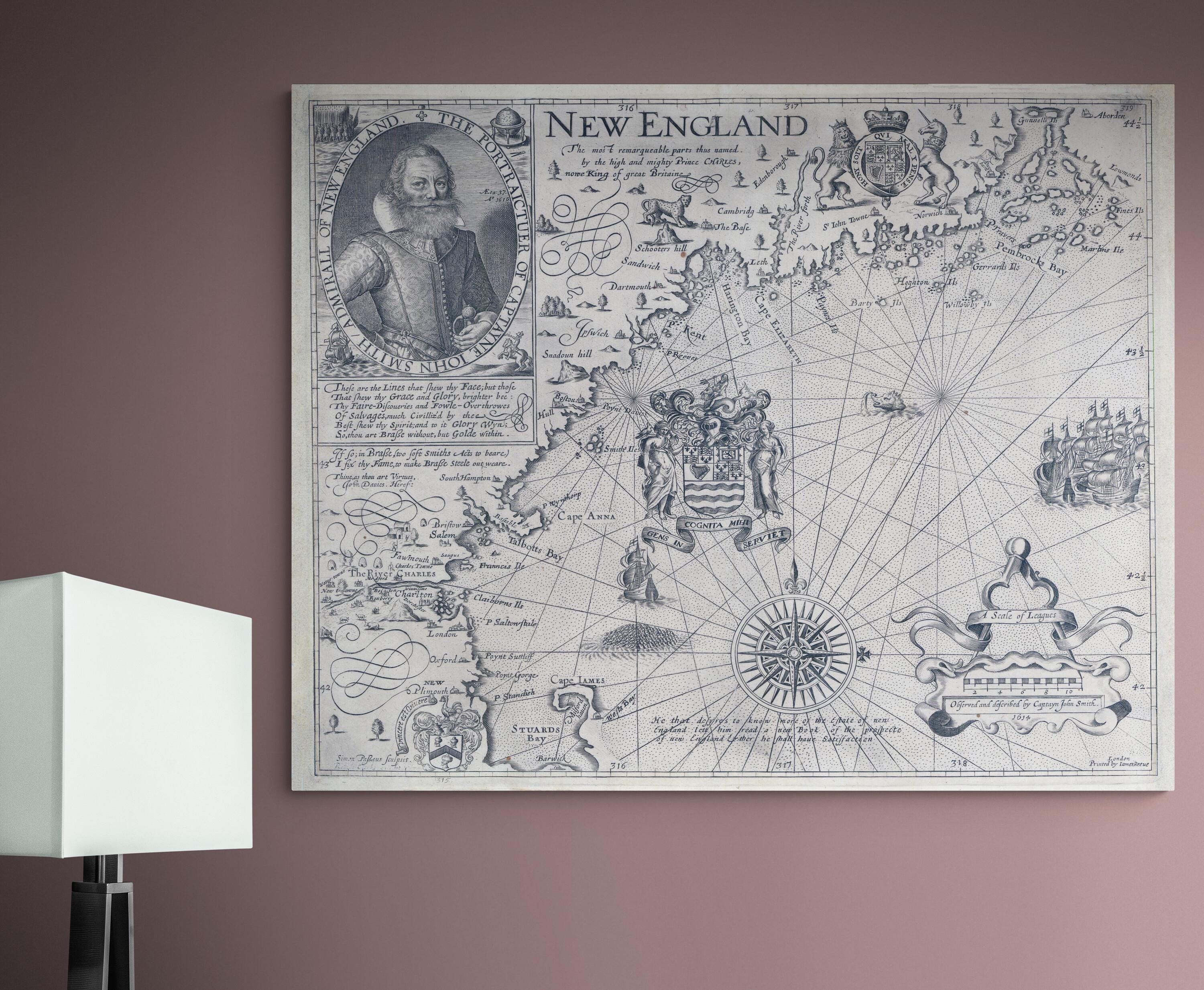 1617 John Smith Map of New England – Early Colonial American ...
