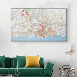Mappa del 1893 della contea di Yonkers Westchester, New York, cartografia americana, storia, decorazione, stampa artistica