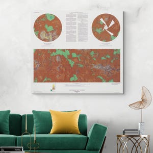 Topographische Karte des Planeten Venus Interplanetarisch Astronomie Himmlische Geographie Wissenschaft Diagram Venusianische Dekor Fine Art Print