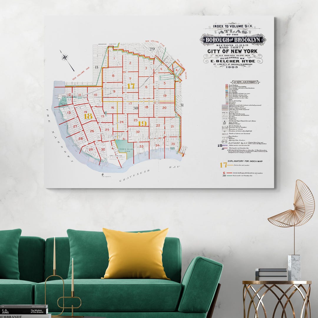Bay Ridge Map 1905 Map of Fort Hamilton, Bay Ridge & Dyker Heights in Brooklyn, New ...