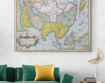 1572 Asien-Karte von Abraham Ortelius – Renaissance-Kartographie aus Theatrum Orbis Terrarum, erster moderner Atlas der bekannten Welt