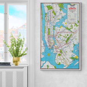 1942 NYC U-Bahn Karte - Vintage New York City Transportkartographie - U-Bahn-Linien, Bahnhöfe und historisches urbanes Verkehrsnetz