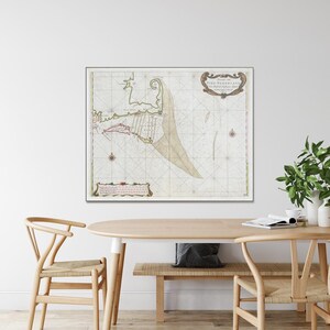 1675 Roggeveen Seekarte Karte von Cape Cod, Martha's Vineyard und Nantucket Niederländische Kolonialgeschichte Kartographie Dekor Fine Art Print