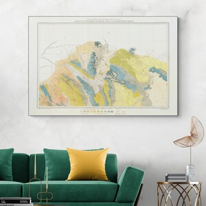1878 Relevé géologique Hayden, carte de Jackson Hole, Wyoming, géographie américaine, cartographie, histoire, décor, impression d'art