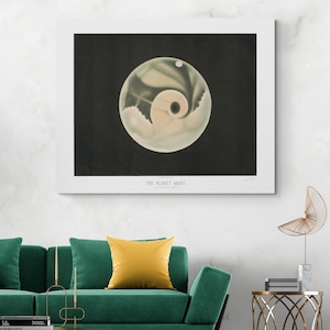 19th Century Trouvelot Illustration of Planet Mars – Vintage Celestial Astronomy Art Print, Space Science Decor for Wall