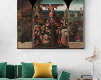 Triptychon des gekreuzigten Märtyrers von Hieronymus Bosch – Religiöses Tafelbild aus dem frühen 16