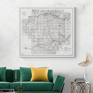 1934 Topographische Karte von Tonto National Forest Arizona Amerikanische Forstwirtschaft Geographie Kartographie Geschichte Dekor Fine Art Print