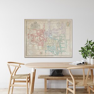 1776 Carte de La Haye Pays-Bas Histoire néerlandaise Décor Cartographie Impression artistique