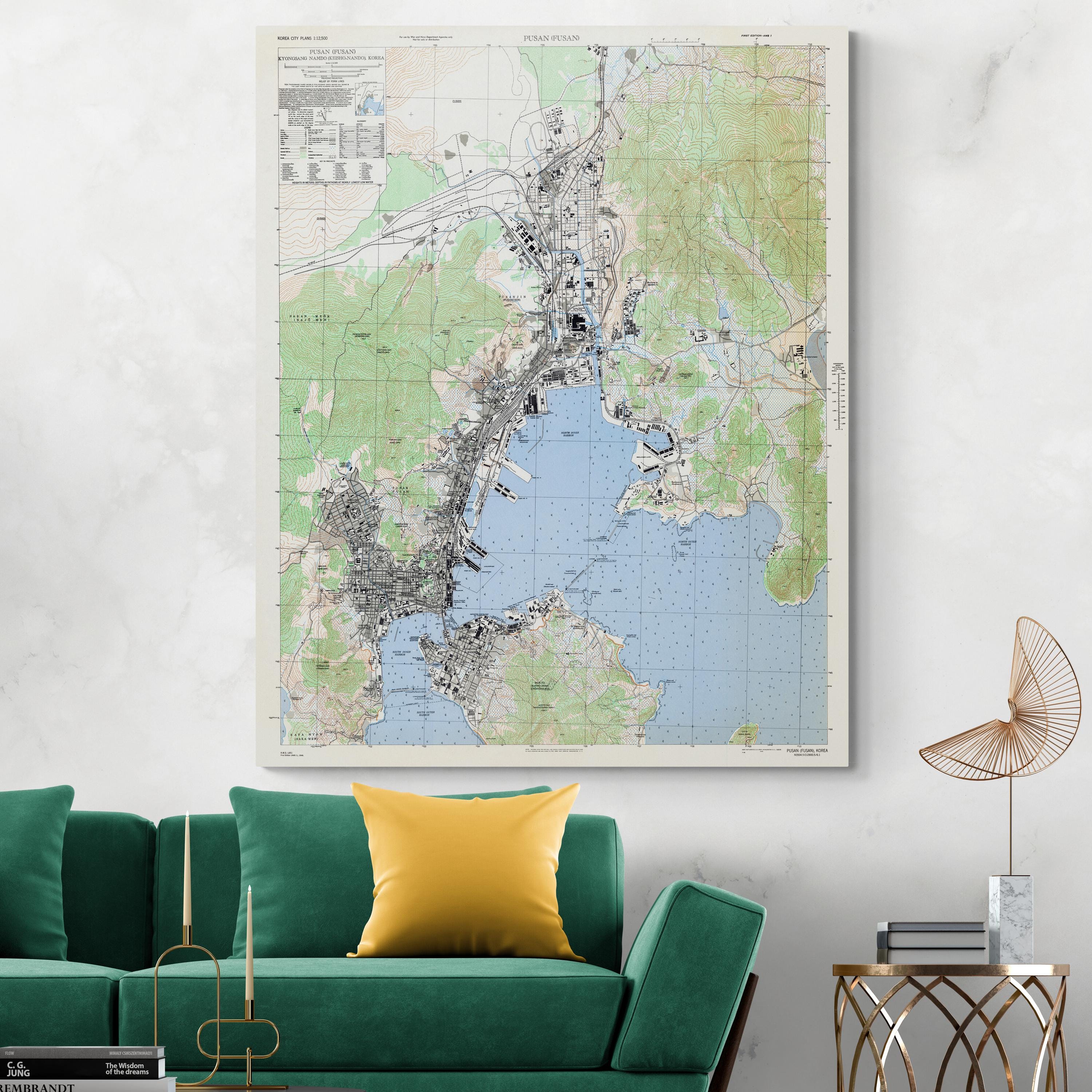1946 Military Map of Busan Korea – Post–world War II Cartography ...
