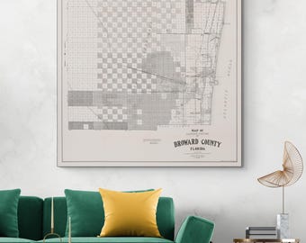 1928 Karte von Broward County Florida - Historische Landkarte aus der Boom-Ära, die das schnelle Wachstum Südfloridas im frühen 20.Jahrhundert in Amerika zeigt