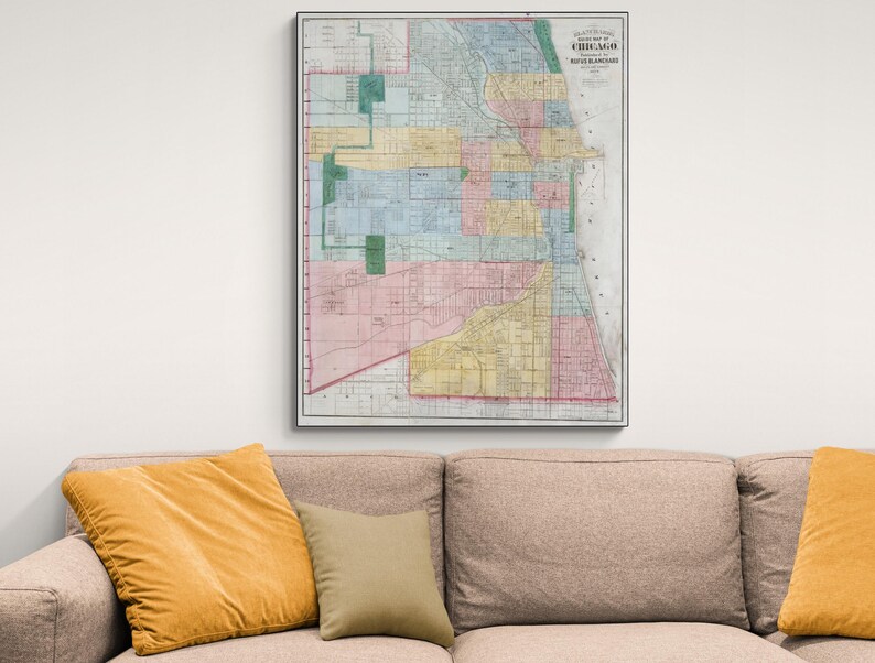 1872 Map of Chicago Illinois – Post-fire City Plan Showing Streets ...